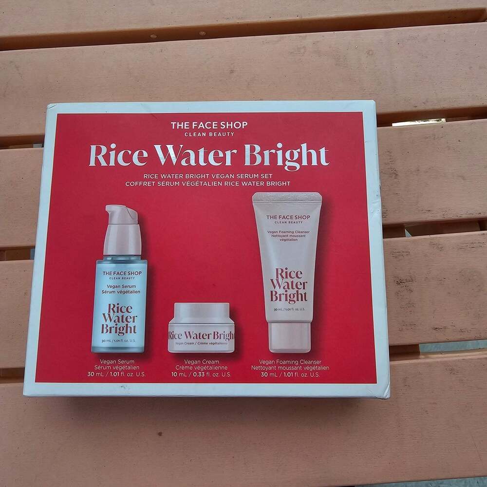 The Face Shop Rice Water Bright Vegan Serum Skin Care Gift Set 3-Piece New